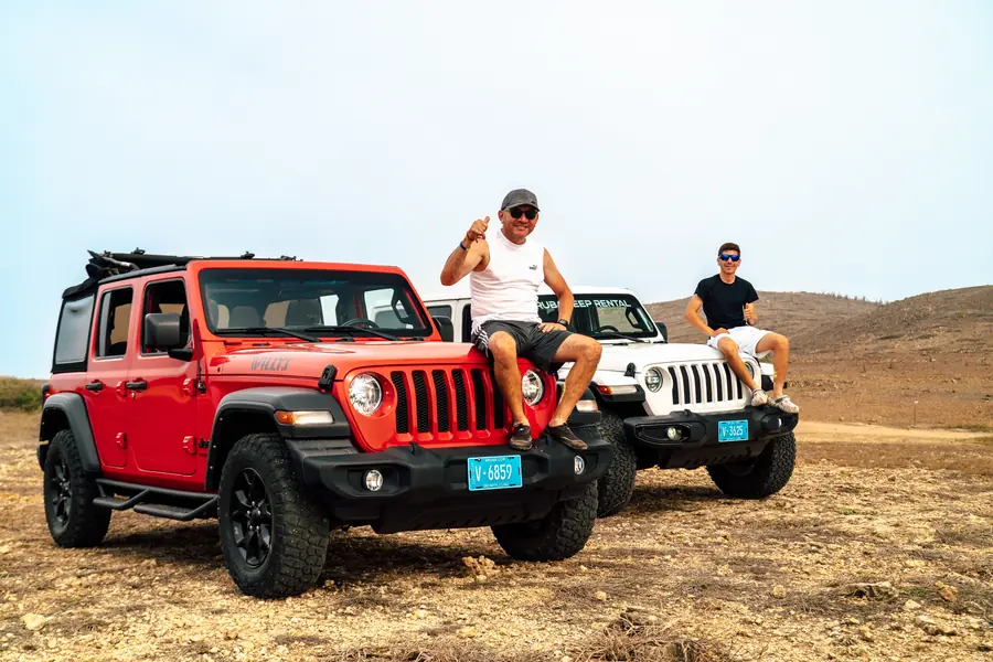 EFE Jeep Wranglers on the north coast of Aruba